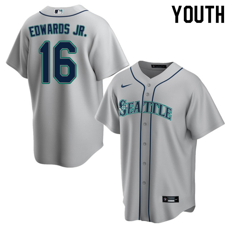 Nike Youth #16 Carl Edwards Jr. Seattle Mariners Baseball Jerseys Sale-Gray